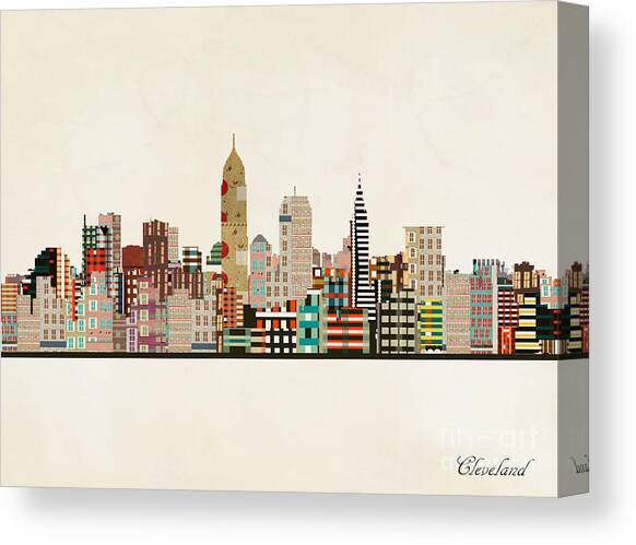 Cleveland Ohio Skyline #1 Canvas Art Print by Bri Buckley