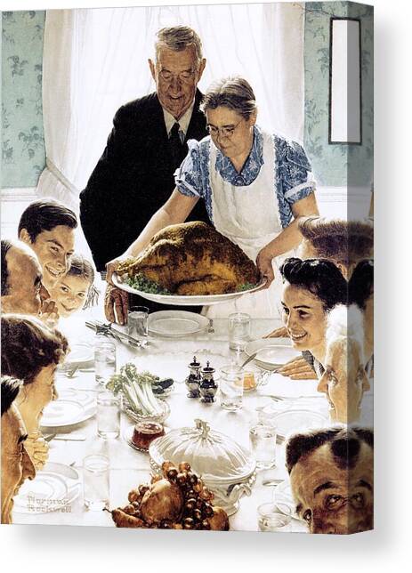Freedom From Want #3 Canvas Art Print by Norman Rockwell
