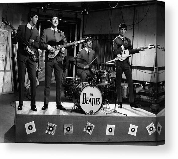 Photo Of Beatles And John Lennon And #1 Canvas Art Print by David Redfern