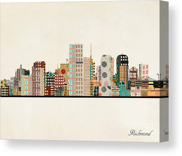 Richmond Virginia Skyline #1 Canvas Art Print by Bri Buckley