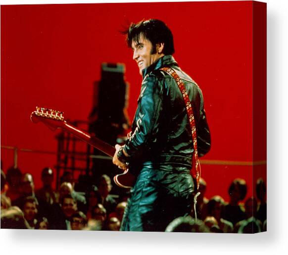 Rock And Roll Musician Elvis Presley #1 Canvas Art Print by Michael Ochs Archives