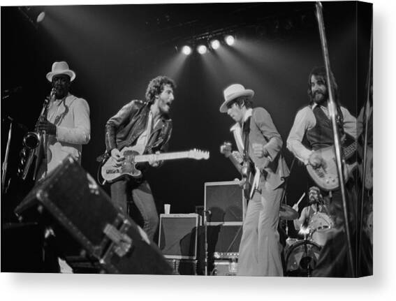Springsteen Live In New Jersey #1 Canvas Art Print by Fin Costello