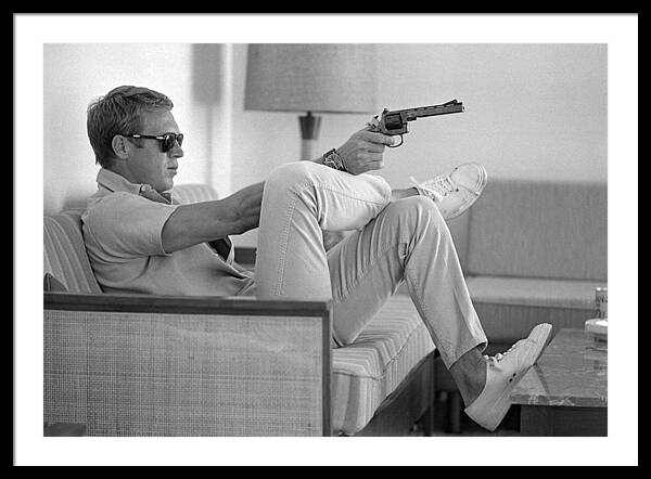 Steve Mcqueen Takes Aim #1 Framed Print