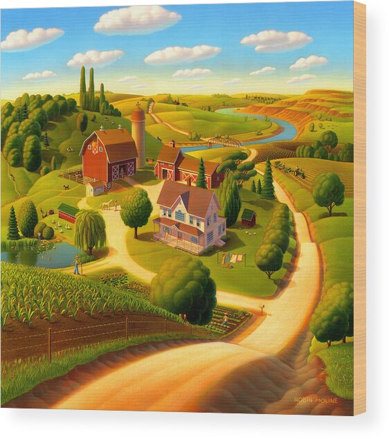 Summer On The Farm Wood Print