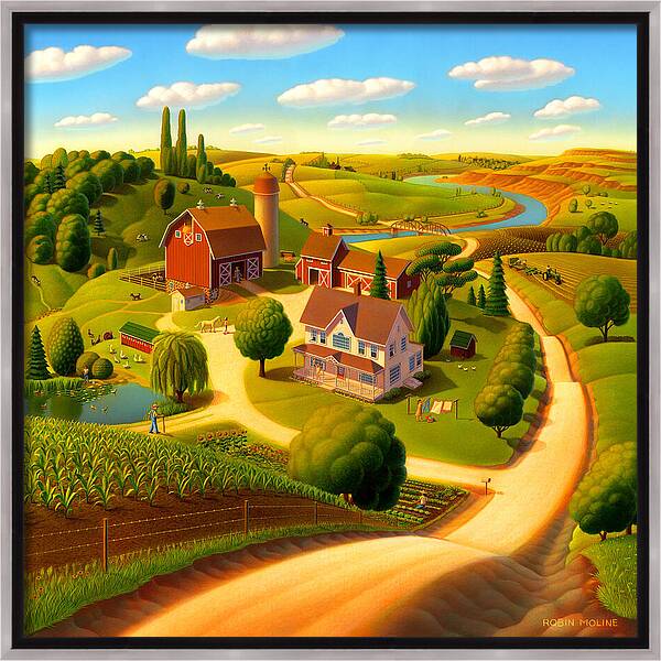 Summer On The Farm Framed Canvas Print
