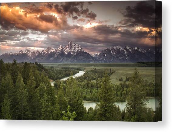 Teton Drama #1 Canvas Art Print by Andrew Soundarajan
