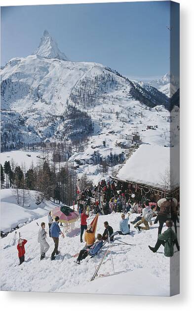 Zermatt Skiing #1 Canvas Art Print by Slim Aarons