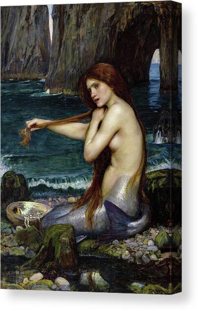 A Mermaid Canvas Art Print by John William Waterhouse