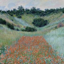 Poppy Field In A Hollow Near Giverny by Claude Monet