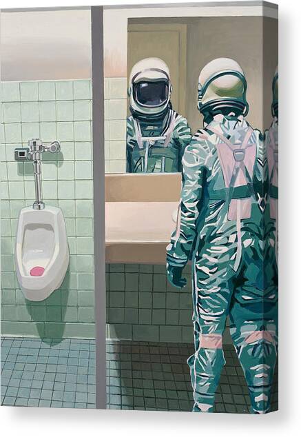 Men's Room Canvas Art Print by Scott Listfield