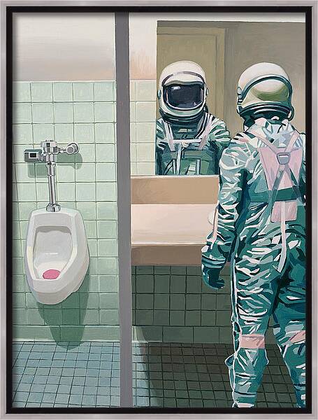 Men's Room Framed Canvas Print