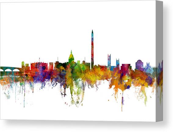 Washington DC Skyline #21 Canvas Art Print by Michael Tompsett