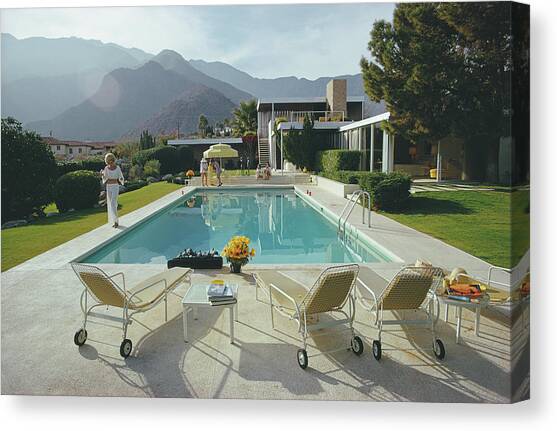 Kaufmann Desert House #3 Canvas Art Print by Slim Aarons