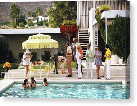 Poolside Party #3 Canvas Art Print by Slim Aarons