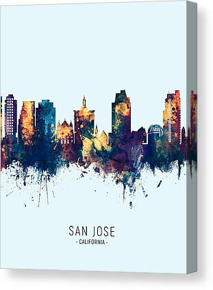 San Jose Skyline Canvas Prints for Sale