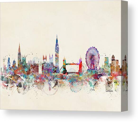 London City Skyline #4 Canvas Art Print by Bri Buckley
