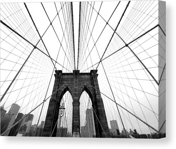 NYC Brooklyn Bridge #5 Canvas Art Print by Nina Papiorek