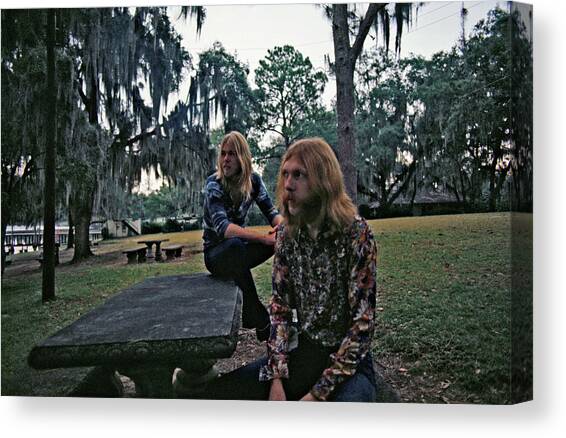 Photo Of Allman Brothers #5 Canvas Art Print by Michael Ochs Archives