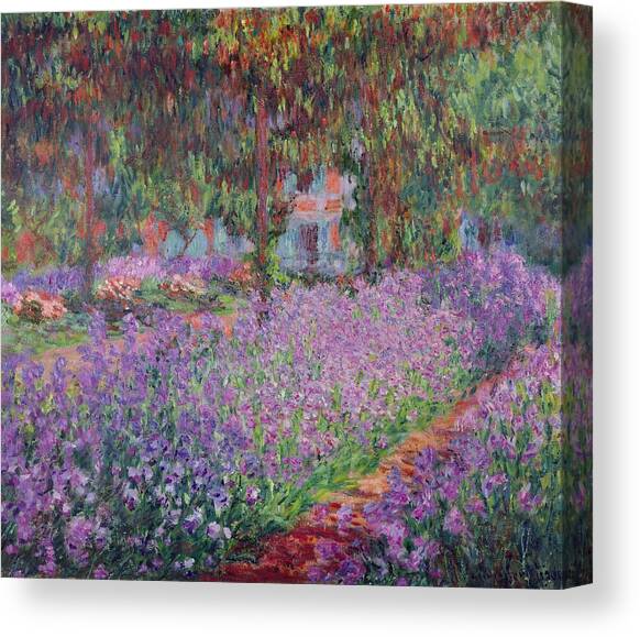 The Artist's Garden In Giverny Canvas Art Print by Claude Monet