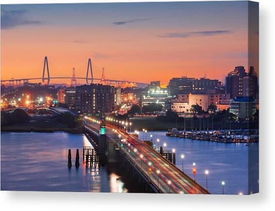 Charleston, South Carolina, Usa Skyline #7 Canvas Art Print by Sean Pavone