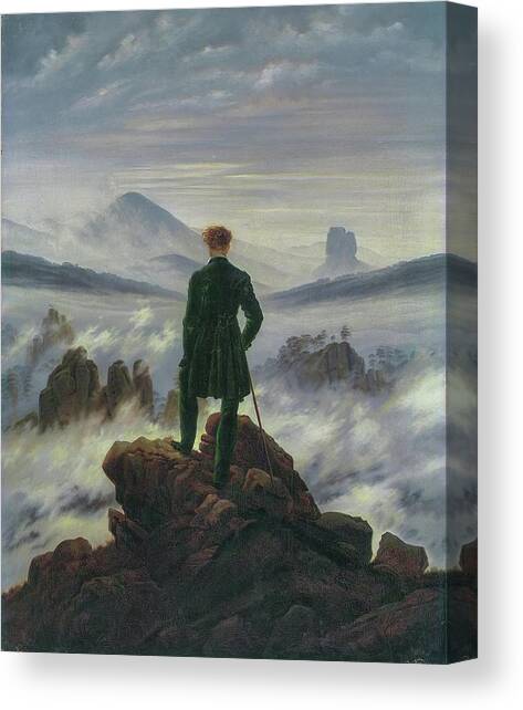 Wanderer Above The Sea of Fog Canvas Art Print by Caspar David Friedrich