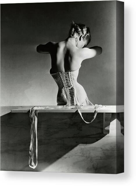 The Mainbocher Corset Canvas Art Print by Horst P Horst