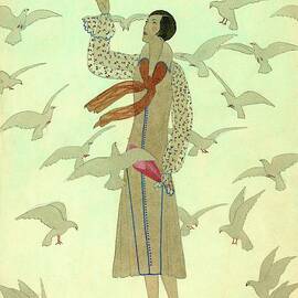 A Woman With Pigeons by Andre E.  Marty