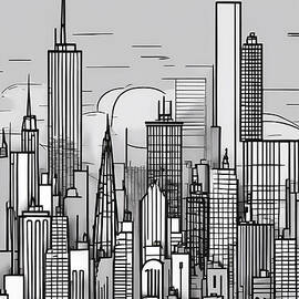 Abstract City Skyline by Jeff Creation