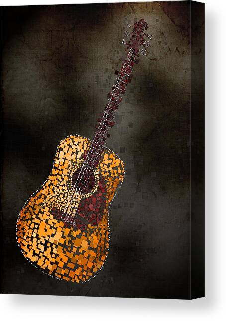 Abstract Guitar Canvas Art Print by Michael Tompsett