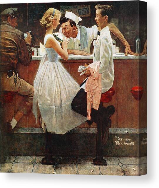 After The Prom Canvas Art Print by Norman Rockwell