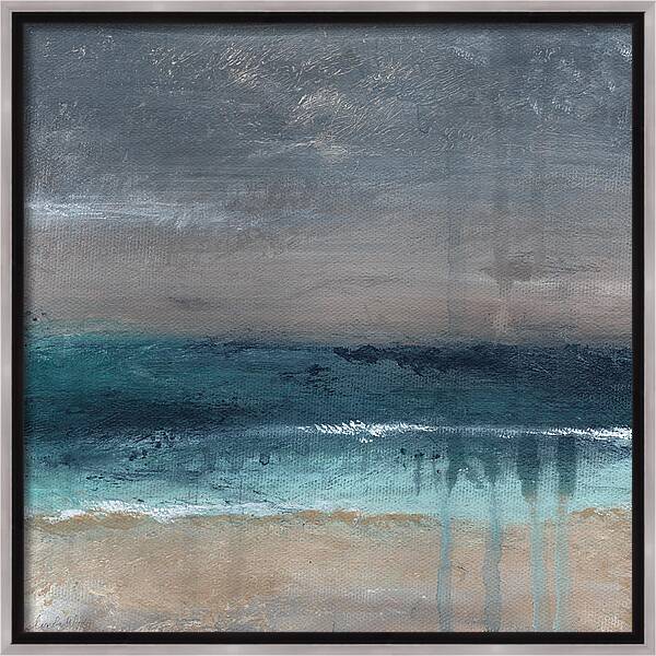 After The Storm- Abstract Beach Landscape Framed Canvas Print