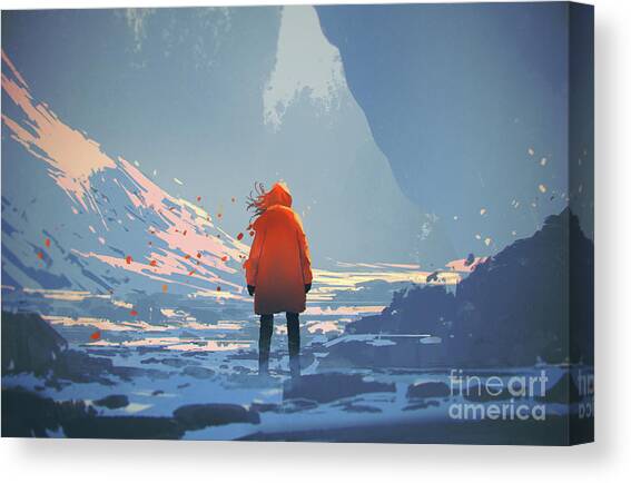 Alone In Winter Canvas Art Print by Tithi Luadthong