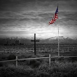 American Flag with Cross by Scott McGuire
