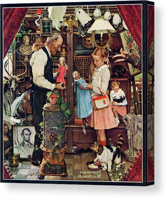 April Fool, 1948 Canvas Art Print by Norman Rockwell
