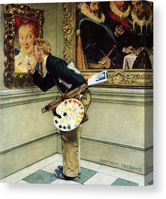 Art Critic Canvas Art Print by Norman Rockwell