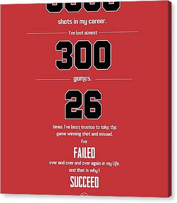 Michael Jordan Quote Sports Inspirational Quotes Poster Canvas Print
