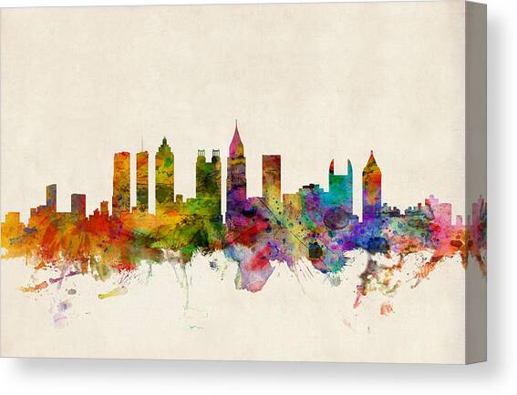 Atlanta Georgia Skyline Canvas Art Print by Michael Tompsett