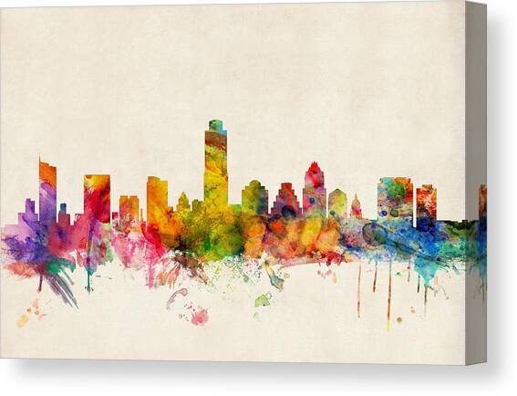 Austin Texas Skyline Canvas Art Print by Michael Tompsett