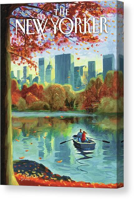 Autumn Central Park Canvas Art Print by Eric Drooker