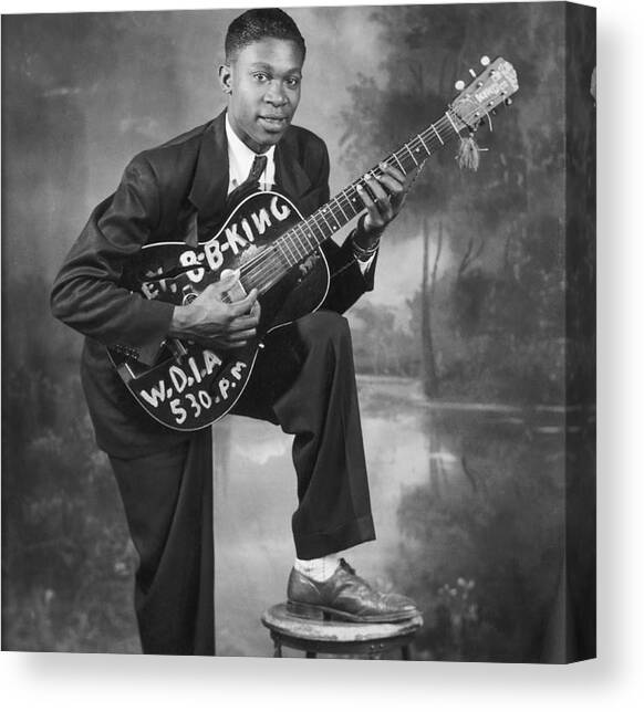 B. B. King Early Portrait Canvas Art Print by Michael Ochs Archives