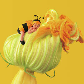 Baby Bee on a Pumpkin Flower by Anne Geddes