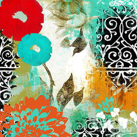 Bali I Abstract Collage Painting by Mindy Sommers