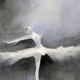 Ballet Dancer in White Tutu Watercolor Paintings of Dance by Beverly Brown Prints
