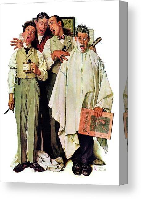 Barbershop Quartet Canvas Art Print by Norman Rockwell