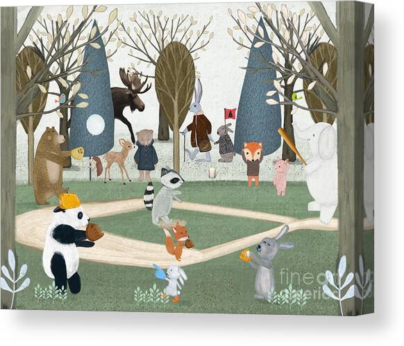 Baseball Time Canvas Art Print by Bri Buckley