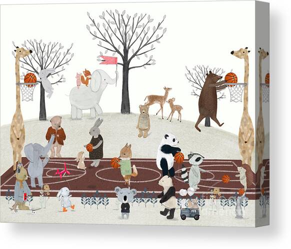 Basketball Time Canvas Art Print by Bri Buckley