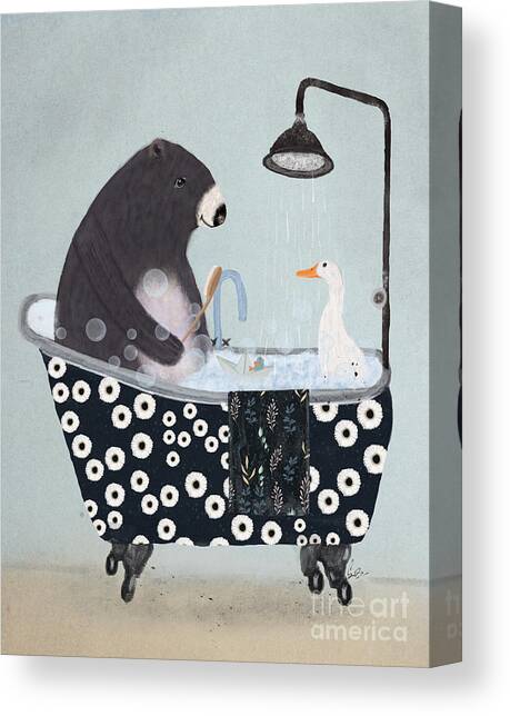 Bath Time Canvas Art Print by Bri Buckley