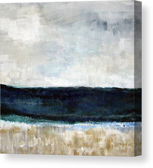 Beach- abstract painting Canvas Art Print by Linda Woods