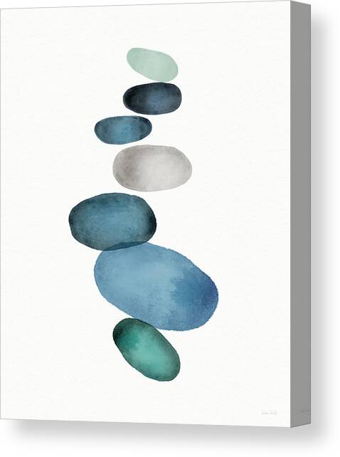 Beach Stones 1- Art by Linda Woods Canvas Art Print by Linda Woods