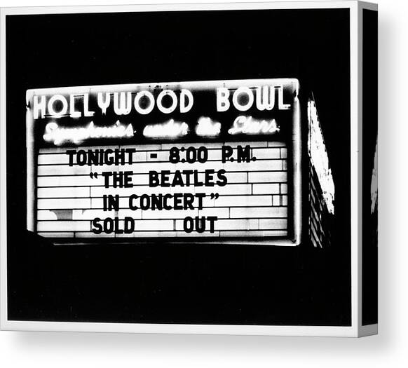 Beatles At The Hollywood Bowl Marquee Canvas Art Print by Michael Ochs Archives